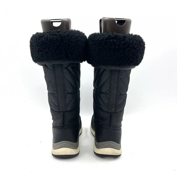 Ugg Quilted Black Leather "Sample" Winter Snow Boots Women's Size 7 - Picture 3 of 8